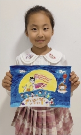 孩子们画出中秋节的浓情